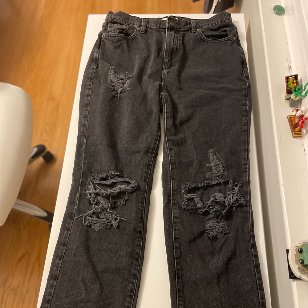 Garage Black Ripped Denim Pants